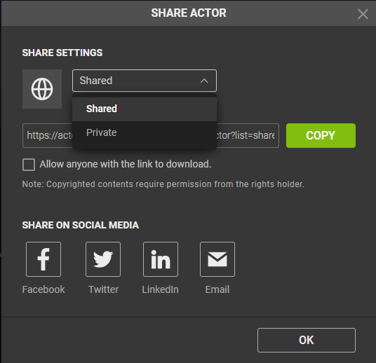 Model Shared Files Sharing Actors