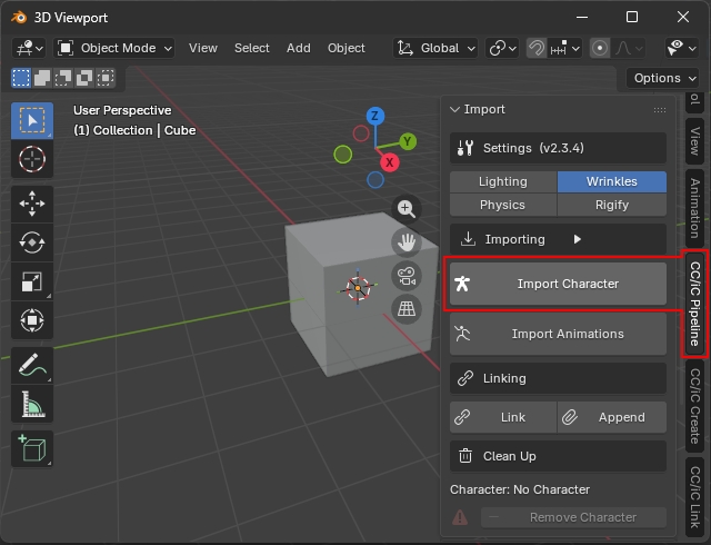 Install Character Installing Character Creator & iClone Auto-setup for Blender
