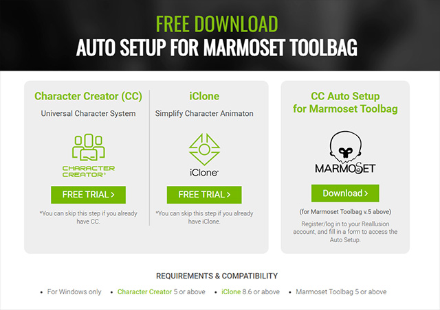 Install Character Installing Character Creator and iClone Auto Setup for Marmoset