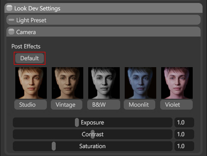 Using Look Dev - Camera Post Effect