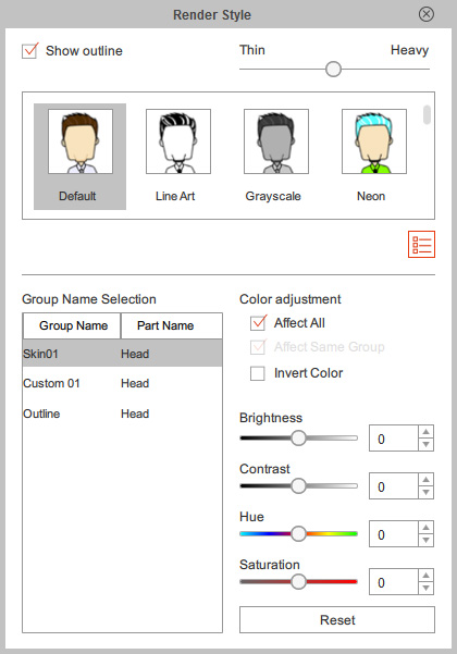 Face Color Layout Quickly Picking and Mapping Identical Color Shapes