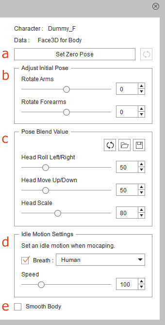 Head Driven Body Mocap User Interface