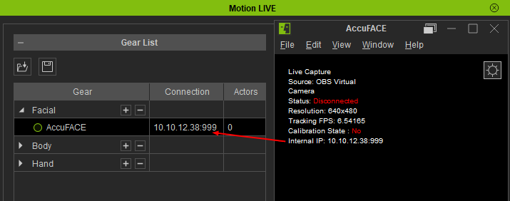 Connecting AccuFACE and iClone
