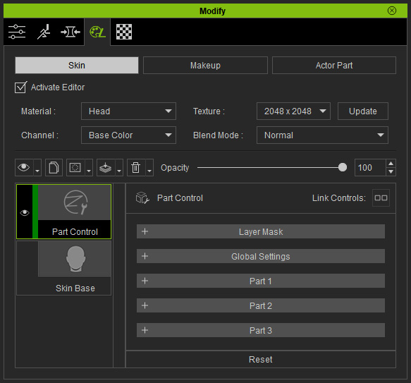 Using Part Control Tool