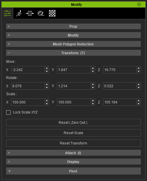 General Sections in Attribute Tab