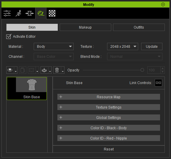 Settings in Appearance Editor - Head