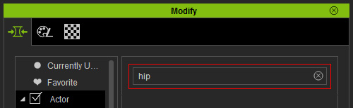 Search Function in Modify Panel