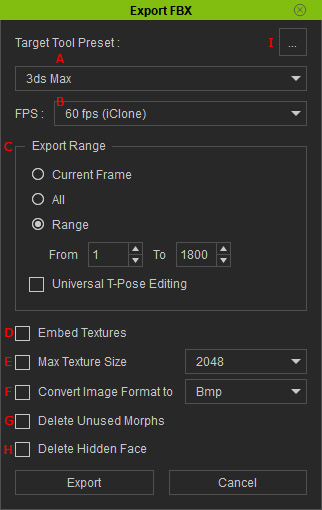 unity how to export project as fbx